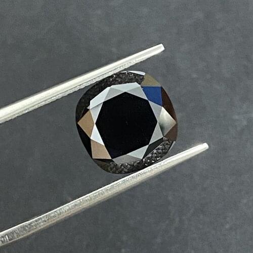 GRA Cushion Shape 5-14mm Black Synthetic Moissanite Gmestones for Jewelry Ring Making