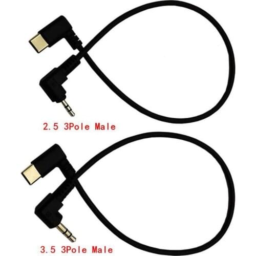 USB 3.1 to 3.5mm /2.5mm 90 Degree Angled Audio Aux Jack type-c Cable 0.3m USB C cord