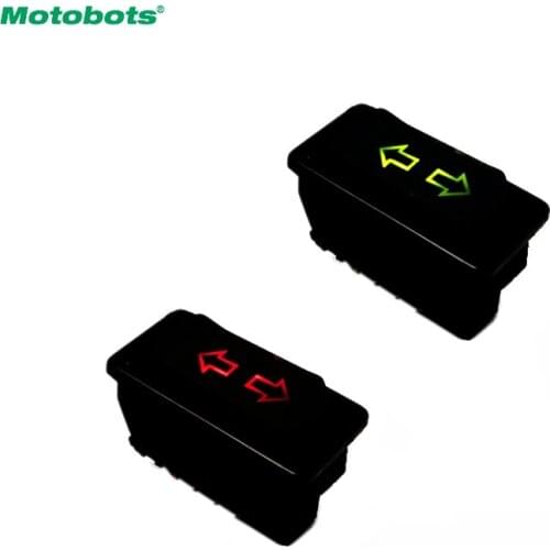MOTOBOTS 2pcs 12V/24V Single Auto Window Switch Button for All Car Truck Bus with Red Green Light