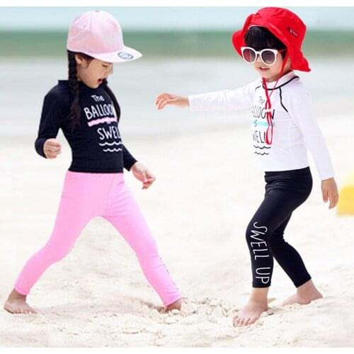 Kids 2pcs Swimsuit Casual Children Bikini Swimsuit Kids Swimwear For Girl Close-Fitting Elastic Sunscreen Wet suit Children