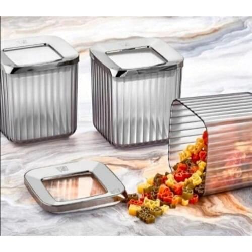 Vip John Square Storage box Smoked 3x800 ml