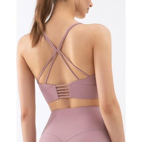 Summer Lightweight Soft Padded Workout Gym Sports Bras Top Women Naked Feel Athletic Brassiere Sexy Back Fitness Yoga Bra Tops