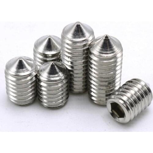 M4 Pitch 0.7mm Length 3/4/5/6/8/10/12/16/20/25/30mm Hex Allen Socket Set Screw 304 Stainless Steel Grub Screw DIN914 Fasteners