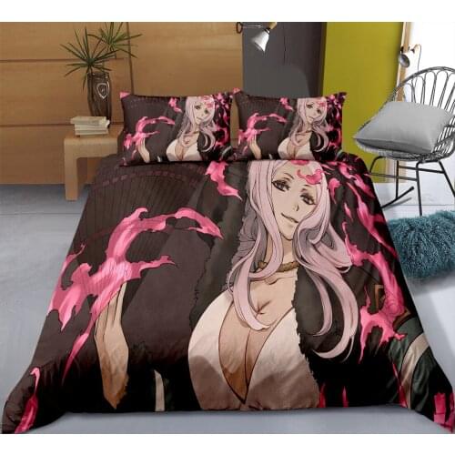 Manga Black Clover Bedding Set 3D Cartoon Anime Duvet Cover Queen King Size Quilt Cover Microfiber Bedclothes For Boys Girls