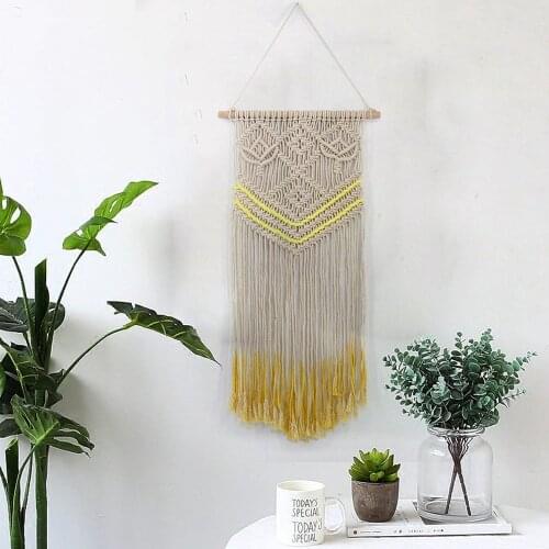 Nordic Bohemian Tapestry Macrame Decor Wall Hanging Wedding Hotel Show Window Ornament Hand-woven Cotton And Linen Handcraft