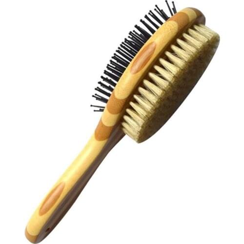 New Yingte Grooming Brush for Dog & Cat 2 in 1 Dog Pin Brush and Soft Brush, Dogs Comb and Brush for Cleaning Loose Fur & Dirt