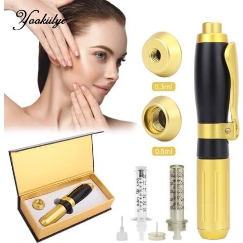 Meso Injection Gun High Pressure Hyaluronic Acid Pen Tattoo Pen 0.3/0.5ml Anti Wrinkle Lip Hyaluron Gun Atomizer Injection Pen