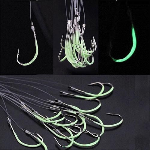 NEW 30pcs Fishhooks Night Light Hooks Outdoor Sports Luminous Fishing Tackle Fishhook