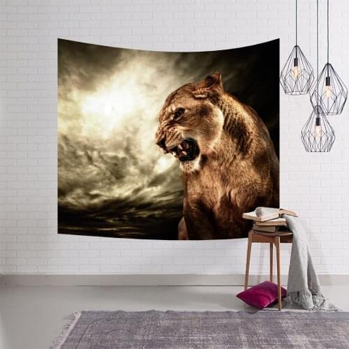 Zeegle HD Animals World Printed Beach Thrown Towels Home Decor Hanging Living Printing Wall Tapestry Table Sofa Large Cover