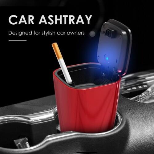 Portable LED Car Auto Ashtray Smokeless Cigarette Holder Enduring Car Durable Parts Components Automobile Accessories