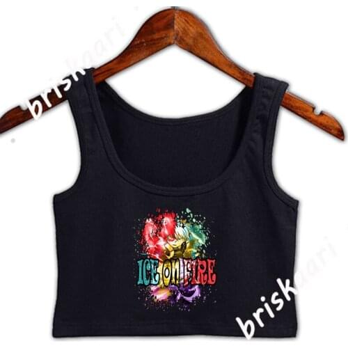 Shoto Todoroki Ice On Fire My Hero Academia Crop Top Women Sleeveless Vintage Tops Summer Natural Size S-2xl Custom Girls Vest