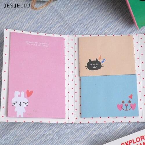 Animal Cat Bear Cute Kawaii Sticky Notes Memo Pad School Supplies Planner Stickers Paper Bookmarks Korean Stationery