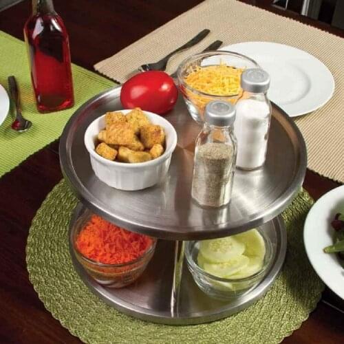 304 Stainless Steel 2-Tier Table Top Standing Spice Rack Kitchen Countertop