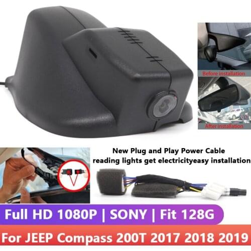 HD 1080P Car Wifi DVR Driving Video Recorder Car Front Dash Cam Camera APP Control Function For JEEP Compass 200T 2017 2018 2019