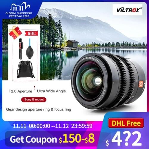 Viltrox 20mm T2.0 Wide Film Lens Full Frame Prime Cinematic MF For Sony E-mount Camera A9ii A7RIV A7III A7SII