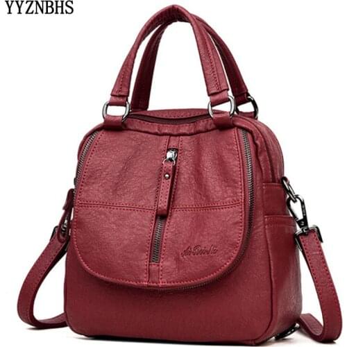 2020 Vintage Leather Backpacks Women Travel Shoulder Bag Sac A Dos School Bags For Girls Bagpack Woman Backpack Mochila Feminina