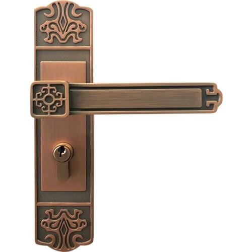 Room door interior bedroom wooden door zinc alloy handle lock factory direct indoor silent room door lock