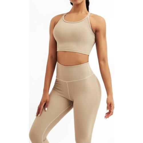 2 Piece Set Women Yoga Set High Waist Running Workout Legging+bra Gym Clothes Gym Solid Fitness Tracksuit Women Yoga Suit