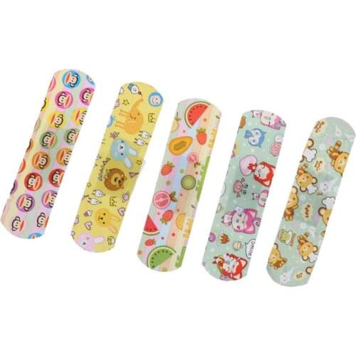 1 Box Cartoon Waterproof Wound Adhesive Bandages Cute Dustproof Breathable First Aid Medical Treatment Bandage For Children Kids