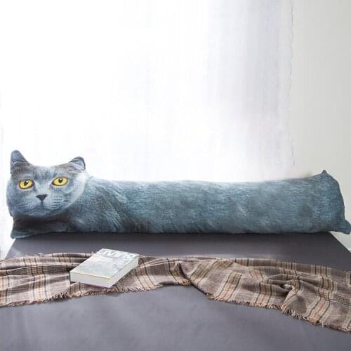 1 Pc 150x30 Cm Long Animal 3d Cat Soft Bedding Pillow Cover Cute Cartoon Full Body Pillow Back Sleepers Interior Filling