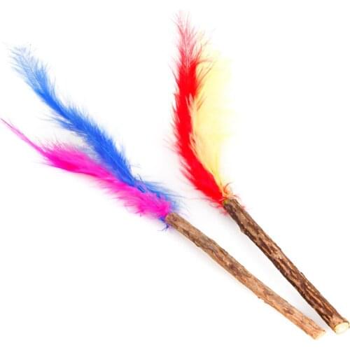 2pcs Natural Catnip Pet Cat Molar Toothpaste Stick Faux Feather Catnip Stick Cat Snacks Sticks Pet Cleaning Teeth