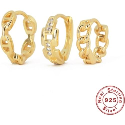 Aide Real 925 Sterling Silver Hoop Earrings For Women 2021 Trend Gift Round Shape Zircon Earring Luxury Jewelry Pendientes Bijou