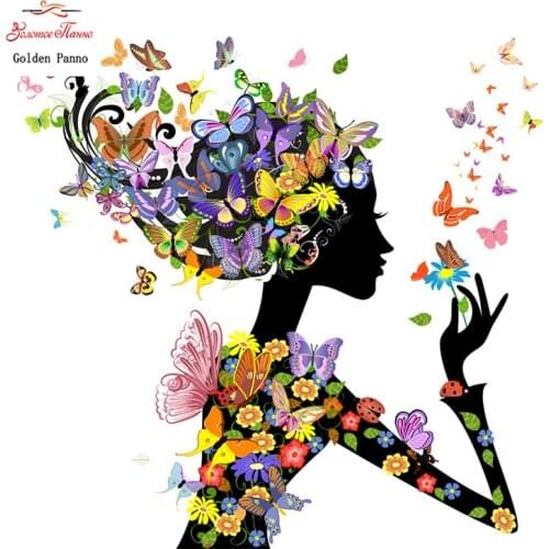 Golden panno 5D diy diamond embroidery Full square Diamond Painting Cross Stitch 3D diamond Mosaic Needlework Dream girl