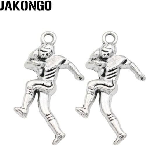 Antique Silver Plated Rugby Football Charms Pendants for Jewelry Making Bracelet Accessories DIY Findings Handmade Craft