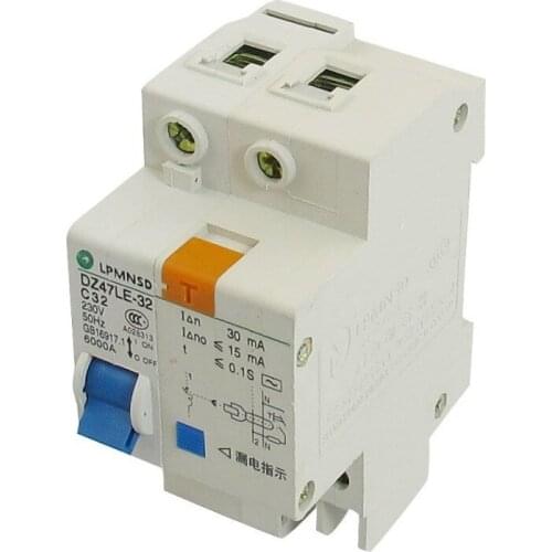 DIN Dail 1P Overload Proetction Circuit Breaker 230VAC 32A 6000A