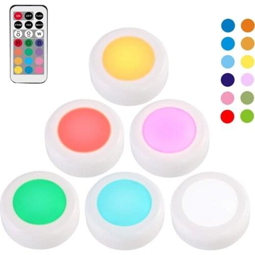 Wireless Remote Control LED Night Light 12 Colors Touch Dimmable Night Lamp Stair Hallway Kitchen Closet Wardrobe Cabinet Lights