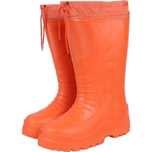 EVA black high tube adult rain shoes rain boots antiskid waterproof cotton boots fishing boots plus size 40-45