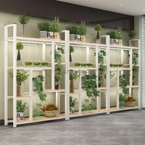 Flower shop flower shelf living room floor display rack shelf green radish multi-layer flower rack rack iron balcony flower pot