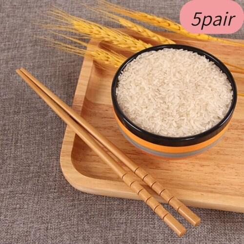 Handmade Natural Bamboo Wood Chopsticks Healthy Chinese Carbonization Chop Sticks Reusable Hashi Sushi Food Stick Tableware
