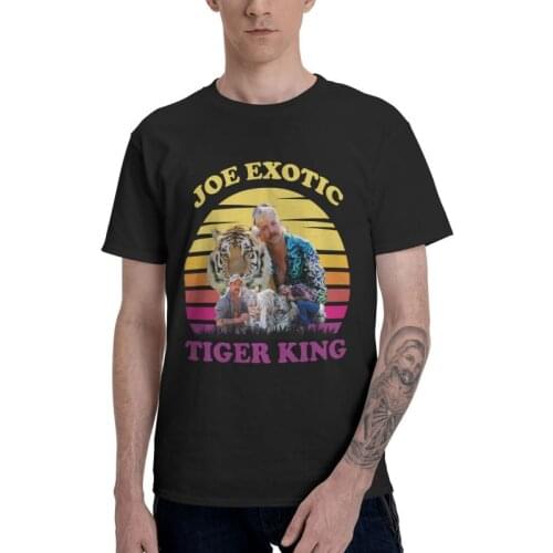 Joe Exotic Tiger King T Shirts Men Short Sleeve Cotton T-shirt Election For President America Animal Lovers Big Cats Tee Tshirt