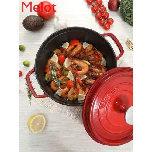 Enamel Pot Cast Iron Pot Stew Pot Soup Pot Kitchen Household Multi-Functional Casserole Non-Stick Pot