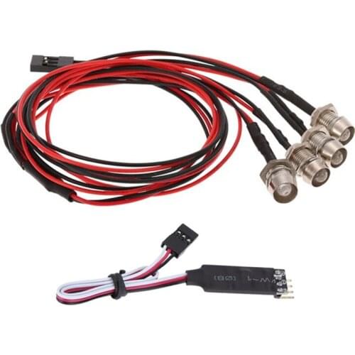 FBIL-4 LED Light Kit 2 White 2 Red with 3CH Lamp Control Panel for 1/10 1/8 Traxxas TRX4 HSP Axial SCX10 D90 HPI RC Car