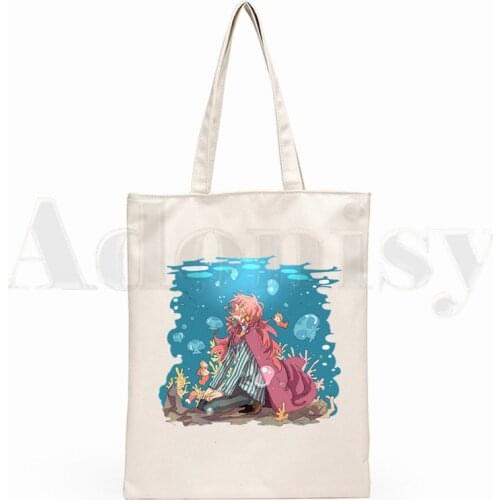 Ponyo on the Cliff Miyazaki Hayao Studio Ghibli Shoulder Canvas Bags Large Capacity College Harajuku Handbag Women Shopping Bag