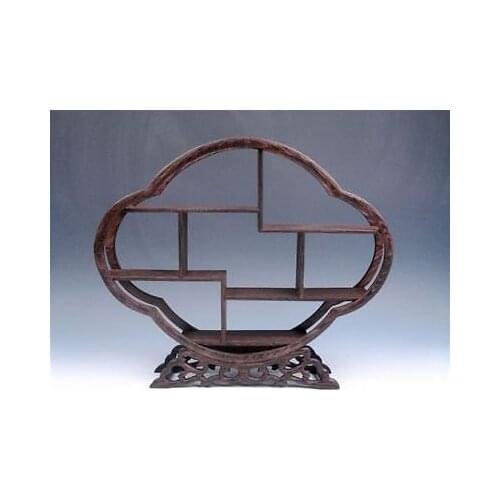 Exquisite Chinese Classical Collectible Old Handwork Wood Carved Stands Display Shelf