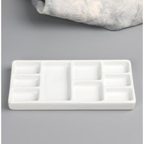 Ceramic Multi-grid Palette Watercolor Gouache Pigment Palette Porcelain Plate Color Palette Pigment Plate