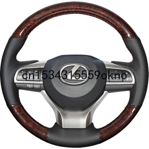 DIY Peach Leather Auto Custom Fit Steering Wheel Covers For LEXUS RX300 RX450 ES200 LX570 NX300 Accessories