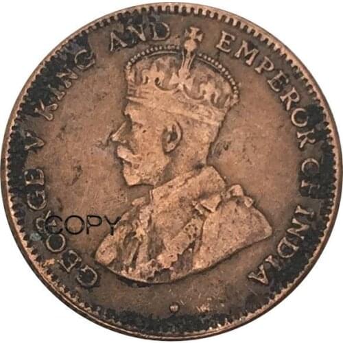 Straits Settlements 1/4 Quarter Cent George V 1883 Red Copper Copy Coins