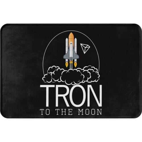 TRON Coin Crypto Miners Bathroom Mat To The Moon Rocket Doormat Kitchen Carpet Balcony Rug Home Decoration