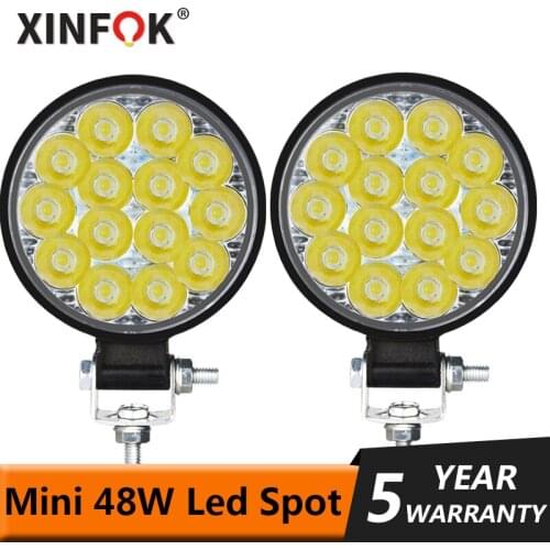 42W 6500K Circular Waterproof LED Work Light Car Headlight Bulbs for Off-Road Suv Boat 4X4 Truck