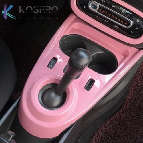 Gear Shift Panel Cover Interior Decoration Sticker For Mercedes Smart 453 fortwo forfour Car Styling Modification Accessories