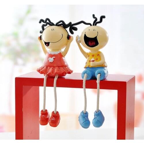Sanmao hanging feet doll creative resin figure small ornaments