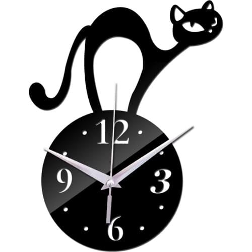 Top fashion wall clocks clock diy home decor single face mirror acrylic stickers sticker quartz needle