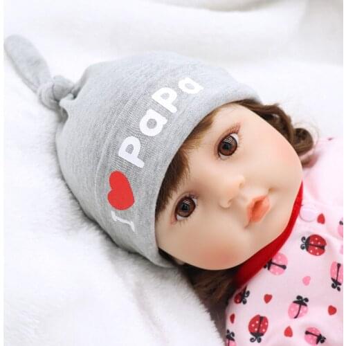 Soft Cotton Newborn Baby Hat I Love Mama Papa Boy Girl Cute Hats Bonnet Knotted Infant Sleeping Beanies Cap for 0-3 Months