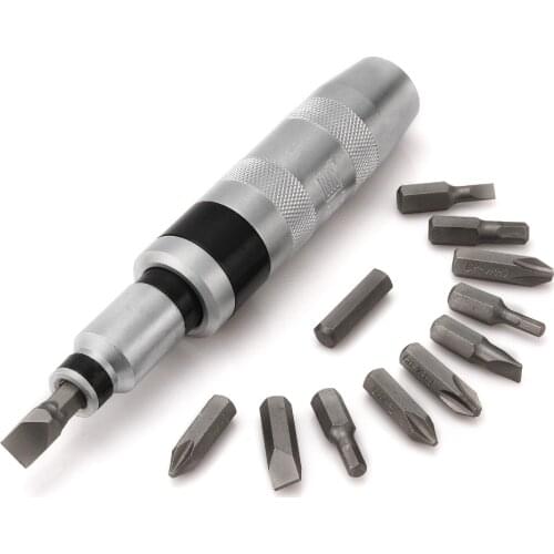 13pcs siliver Heavy Duty Impact Chrome vanadium Steel Percussive Drilling Multi Function Screwdriver set