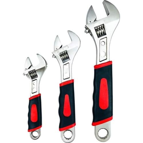 Adjustable Spanner Set 3PCs Adjustable Wrench Set Multifunctional Wrench with Reversible Wide Opening Jaw (6/ 8/ 10 In)
