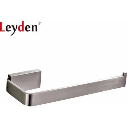 Leyden Towel Ring Square Wall Mounted Lavatory Modern Stainless Steel Brushed Nickel Simple Single Towel Bar Bathroom Accessory